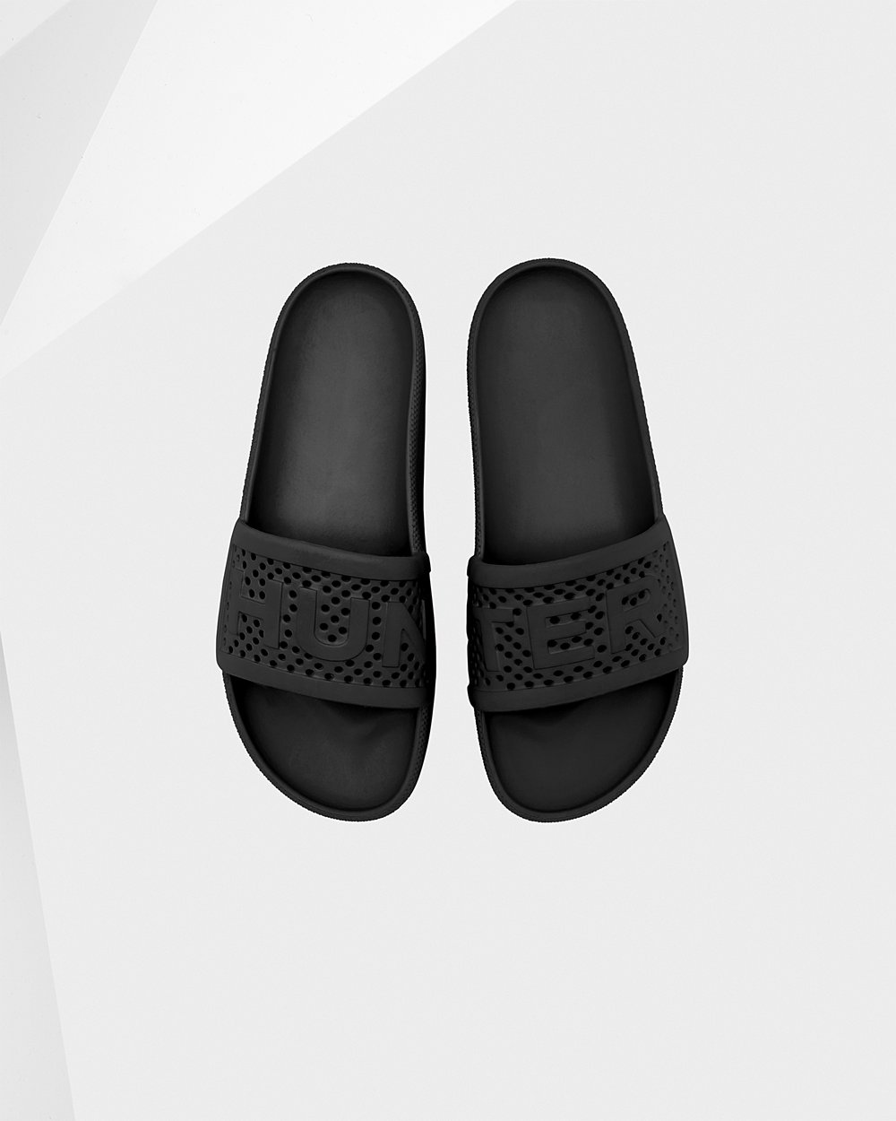 Hunter Original Lightweight Moulded Slides - Buy Online Womens Black - CZVRAK127